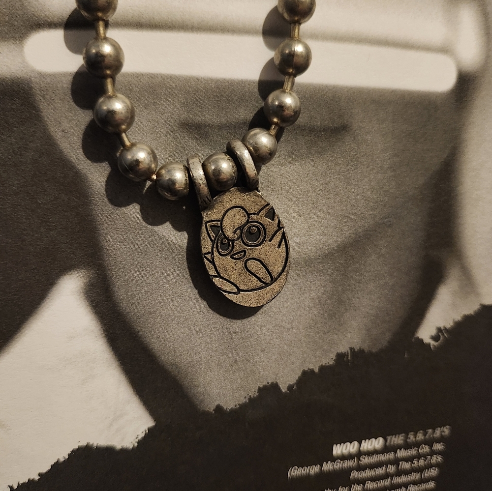 1998 Nintendo Pokemon Jigglypuff Steel Ball Necklace Deadstock